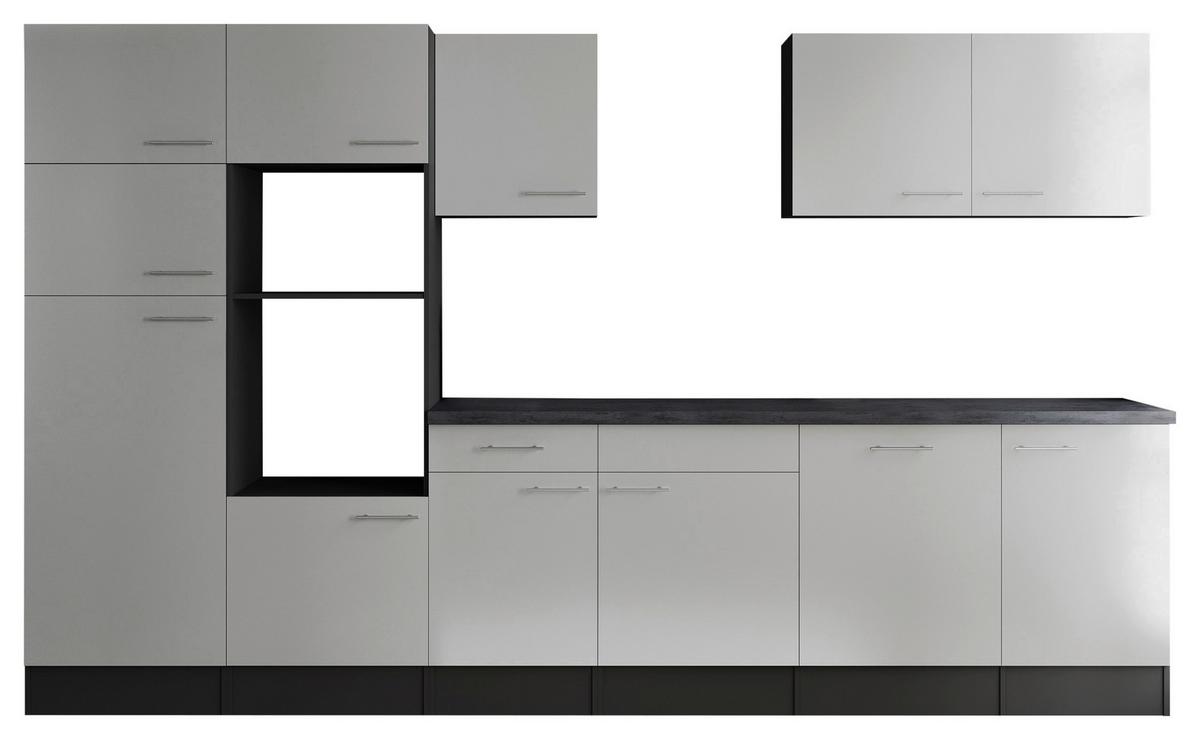 Küchenleerblock Oliver Grau, Weiß B: 340 Cm - Weiß/Grau, Design, Holzwerkstoff (340cm) - Respekta