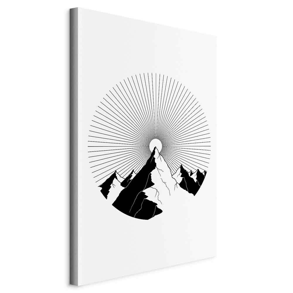 Leinwandbild Mountain Schwarz Weiß B: 40 cm