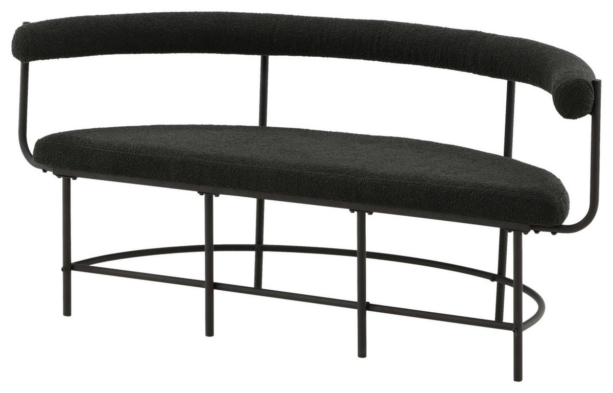 Sitzbank Stallhagen - Schwarz, Design, Textil/Metall (165/75/51cm) - Livetastic