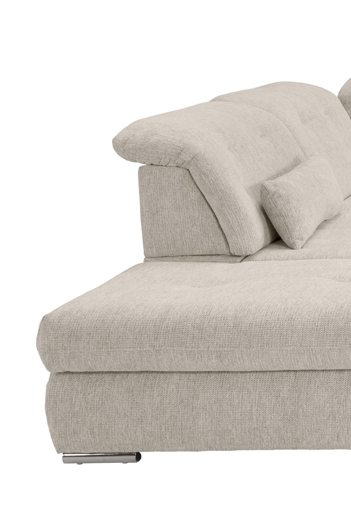 Wohnlandschaft Dalida Beige U: 254x376x195 Cm - Chromfarben/Beige, Design, Textil (254/376/195cm) - Livetastic