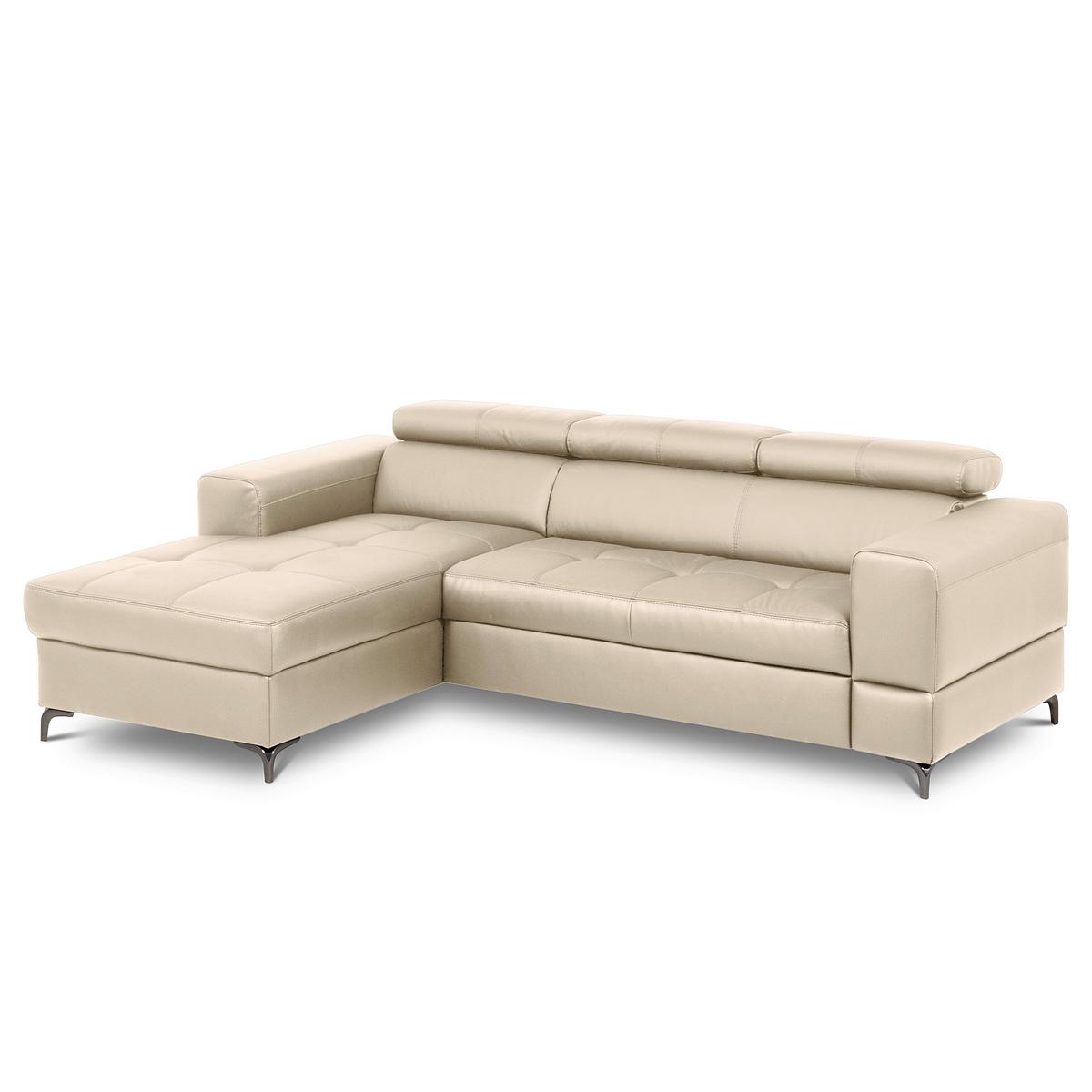 Ecksofa Torino Teilleder Grau 173x247 - Schwarz/Grau, Design, Leder/Textil (173/247cm) - Livetastic