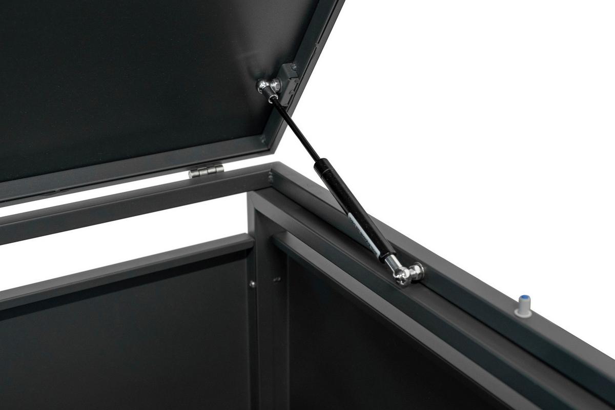 Mülltonnenbox Mülltonnenbox 2-Fach 240 Liter - Anthrazit/Naturfarben, Basics, Metall (80/116/132cm)