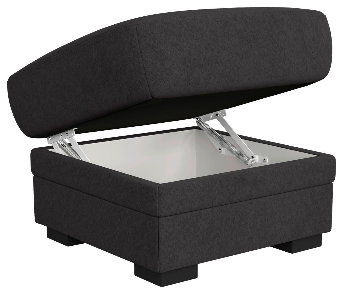 Hocker Marcus - Anthrazit/Schwarz, Basics, Textil (68/45/68cm) - MID.YOU