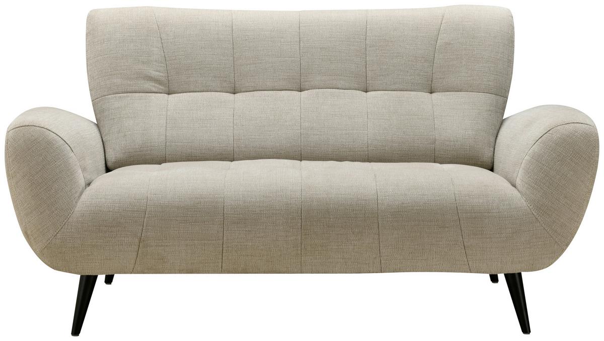 Dvoumístná pohovka PRAG, béžová - černá/béžová, Basics, kov/dřevo (165/89/91cm) - P & B