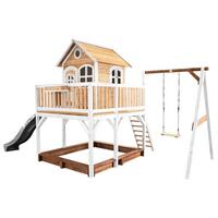 Spielturm A030.152.81 - Braun/Weiß, KONVENTIONELL, Holz/Kunststoff (541/291/277cm) - Ambia Garden