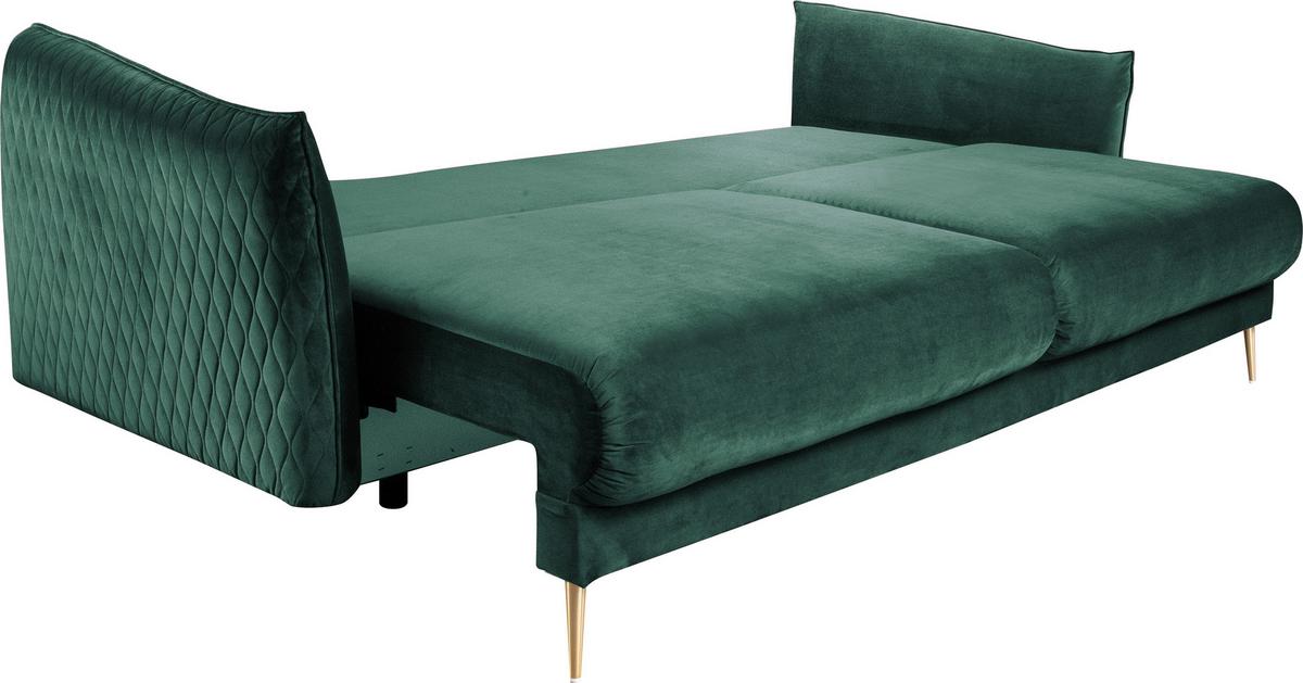 2-sitzer-sofa Mit Schlaffunktion Empoli B: 235cm - Goldfarben/Grün, Design, Textil (235/96/104cm) - MID.YOU