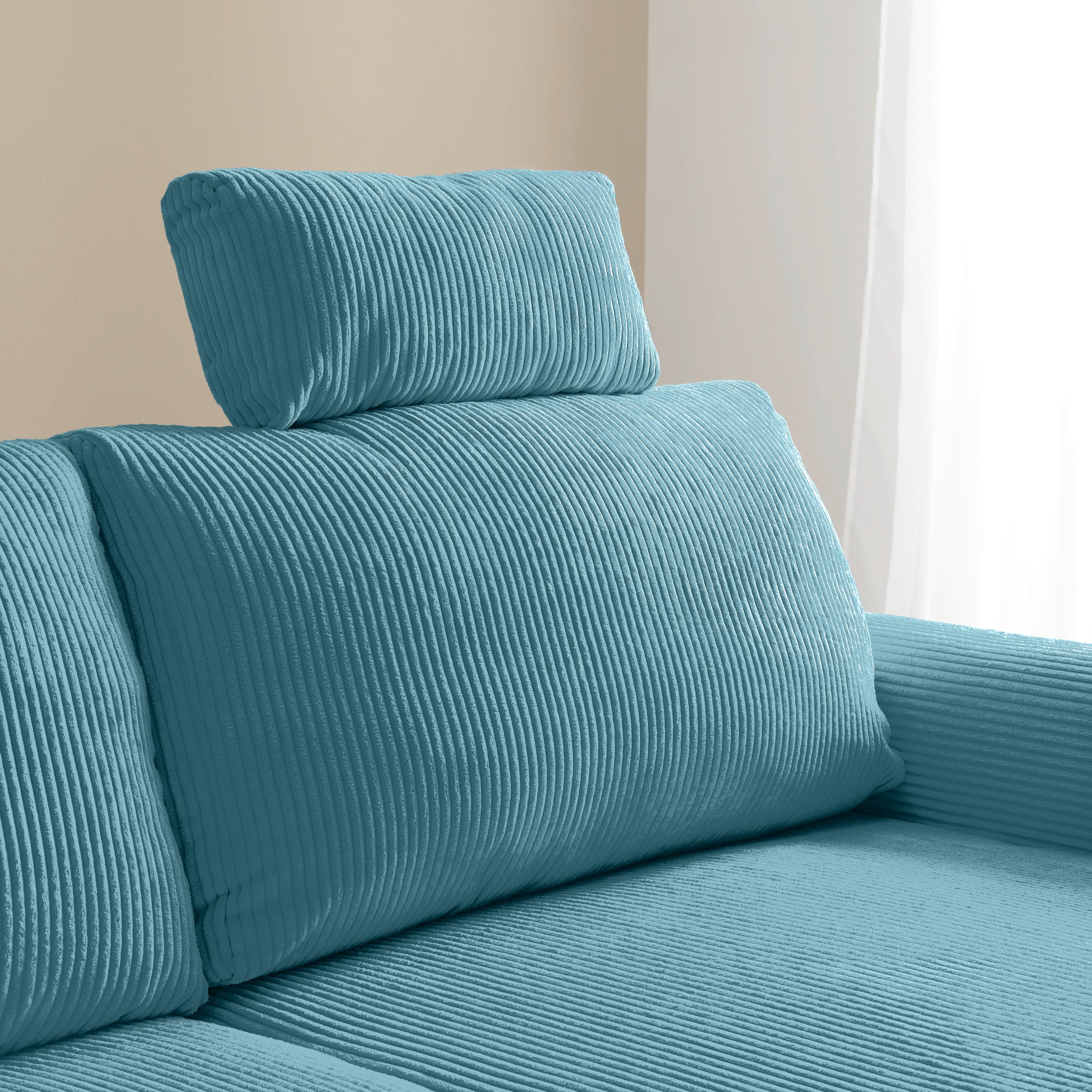 Opěrka hlavy LILLE, petrolejový manšestr - petrolej, Moderní, textil (58/23/10cm) - Mömax