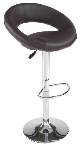 Barhocker höhenverstellbar mit Lehne Scott Braun/Chrom - Braun, MODERN, Holz/Kunststoff (56/82-103/50cm)