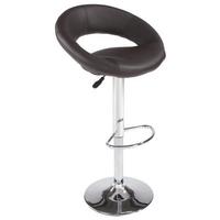 Barhocker höhenverstellbar mit Lehne Scott Braun/Chrom - Braun, MODERN, Holz/Kunststoff (56/82-103/50cm)