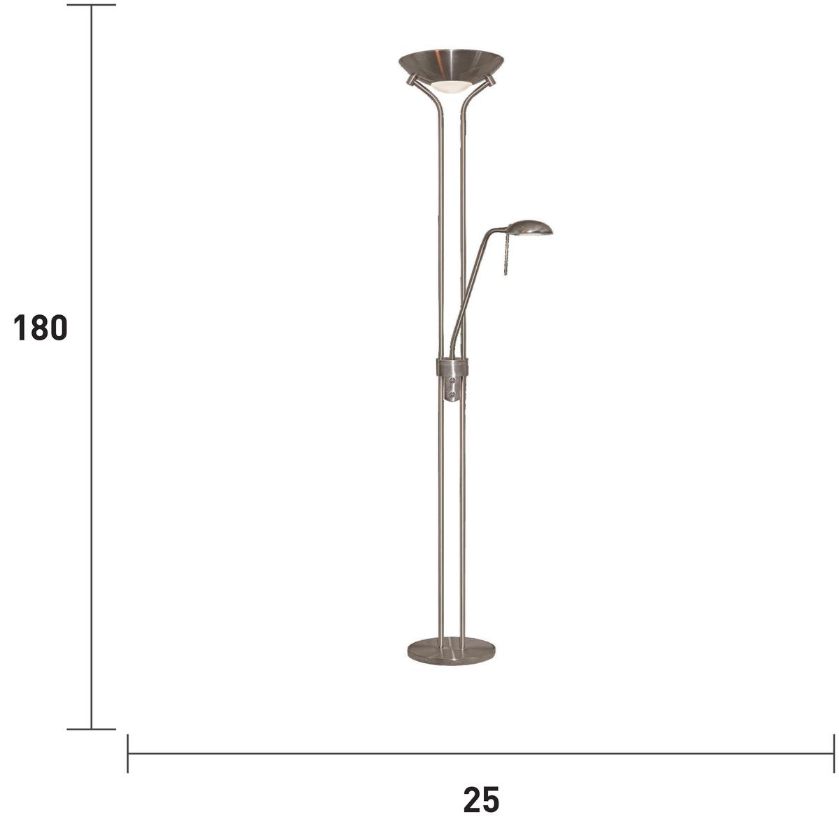 Led-deckenfluter Eu4329ss - Silberfarben, Basics, Glas/Metall (25.4/180cm)