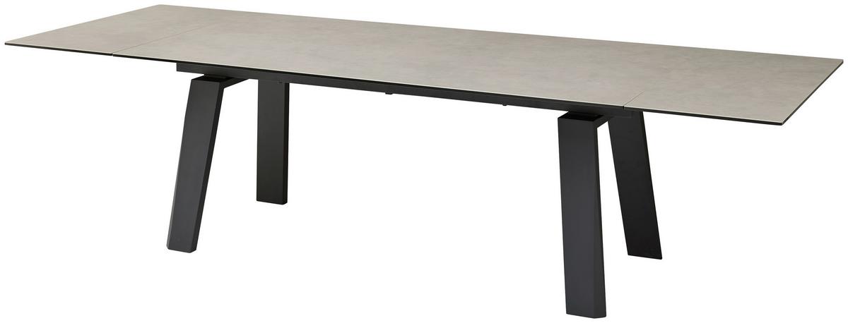 Esstisch Janis Grau/Schwarz - Schwarz/Grau, MODERN, Glas/Keramik (200-300/100/76cm) - Livetastic
