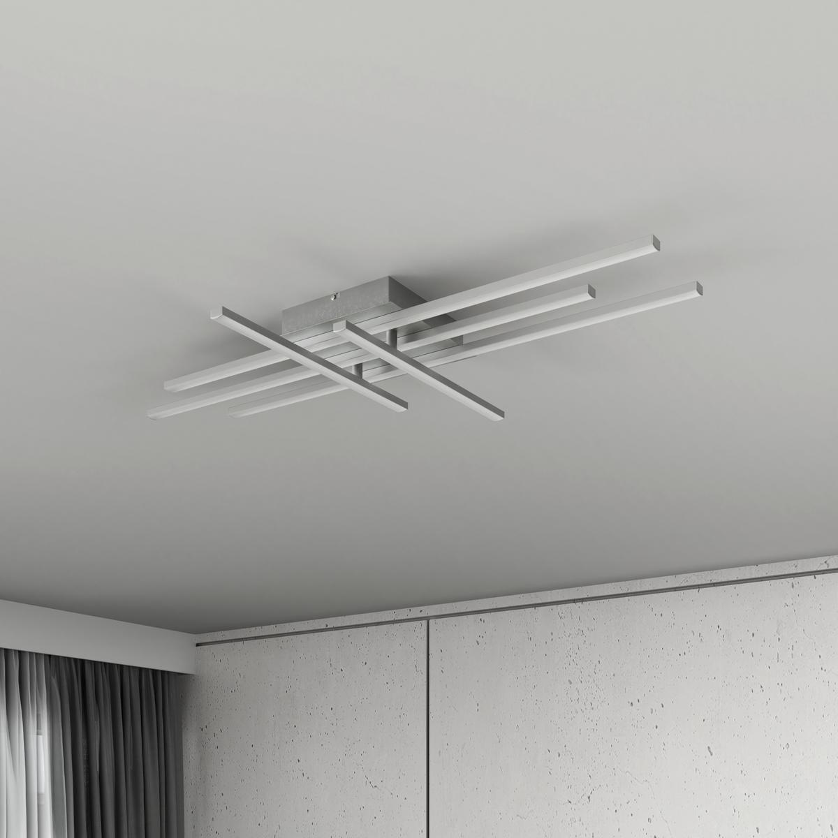 LED-DECKENLEUCHTE CINDY - Silberfarben, Basics, Kunststoff/Metall (40/69/6,5cm) - Luca Bessoni