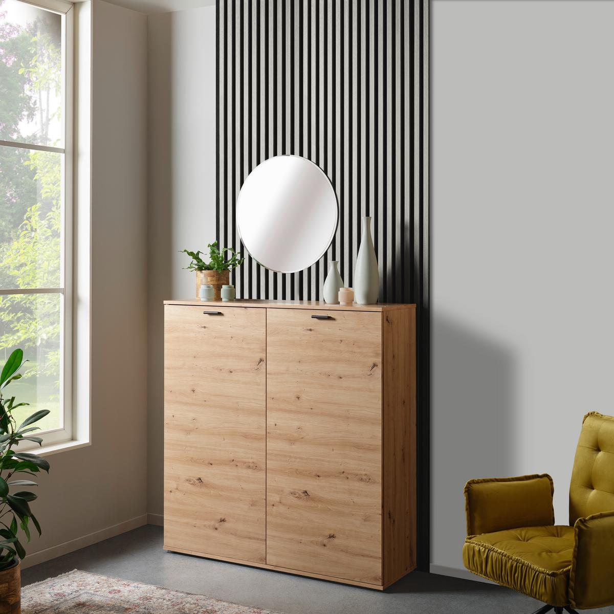 Akustikpaneel Josef - Eichefarben/Weiß, MODERN, Holzwerkstoff/Kunststoff (90/60/2cm)