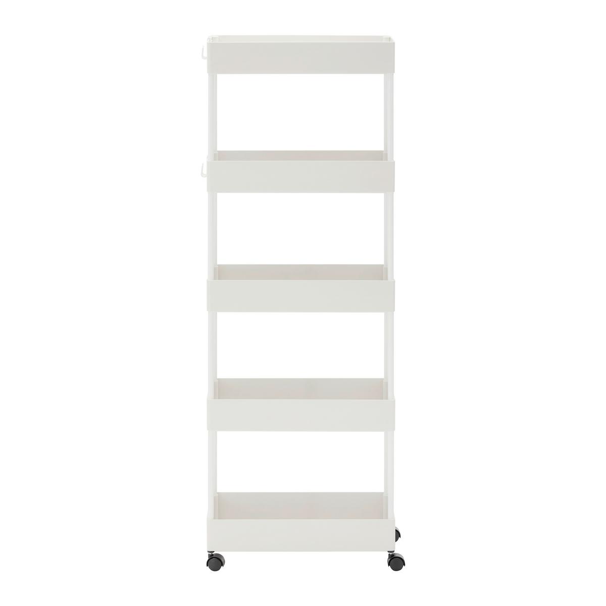 Regál na kolečkách SANDRO bílý - bílá, Moderní, kov/plast (40/116/22cm) - P & B