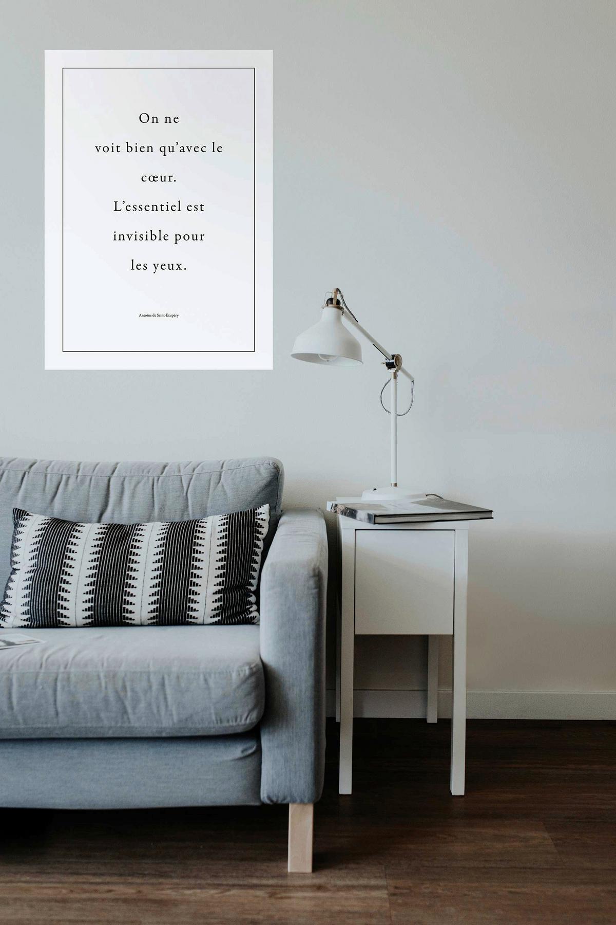 Wandtattoo Antoine - Schwarz/Weiß, Basics, Kunststoff (50/70cm) - Komar