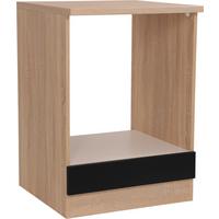 Herdumbauschrank Merle Schwarz, Eiche Dekor B: 60 cm - Eichefarben/Schwarz, Basics, Holzwerkstoff (60/84,8/60cm) - Respekta