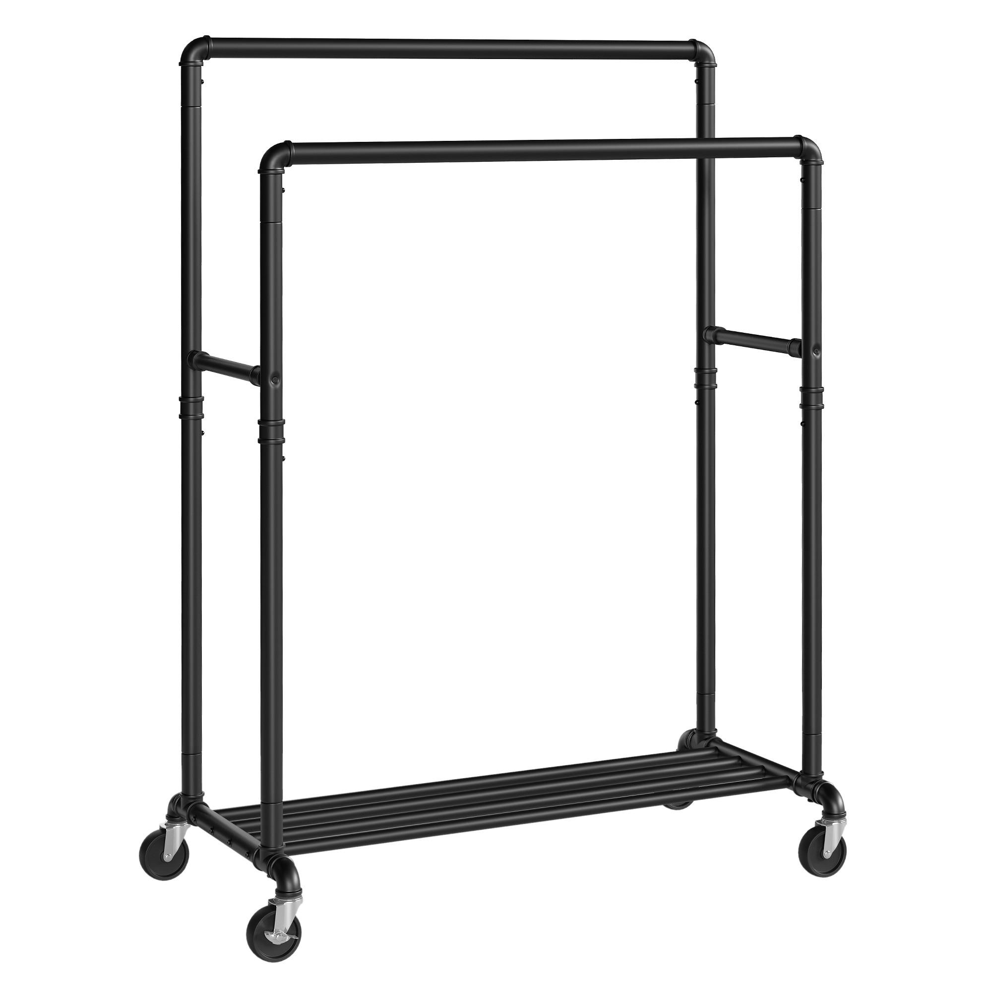 Kleiderwagen Schwarz B: 100 cm - Schwarz, Basics, Kunststoff/Metall (100/162/59cm)