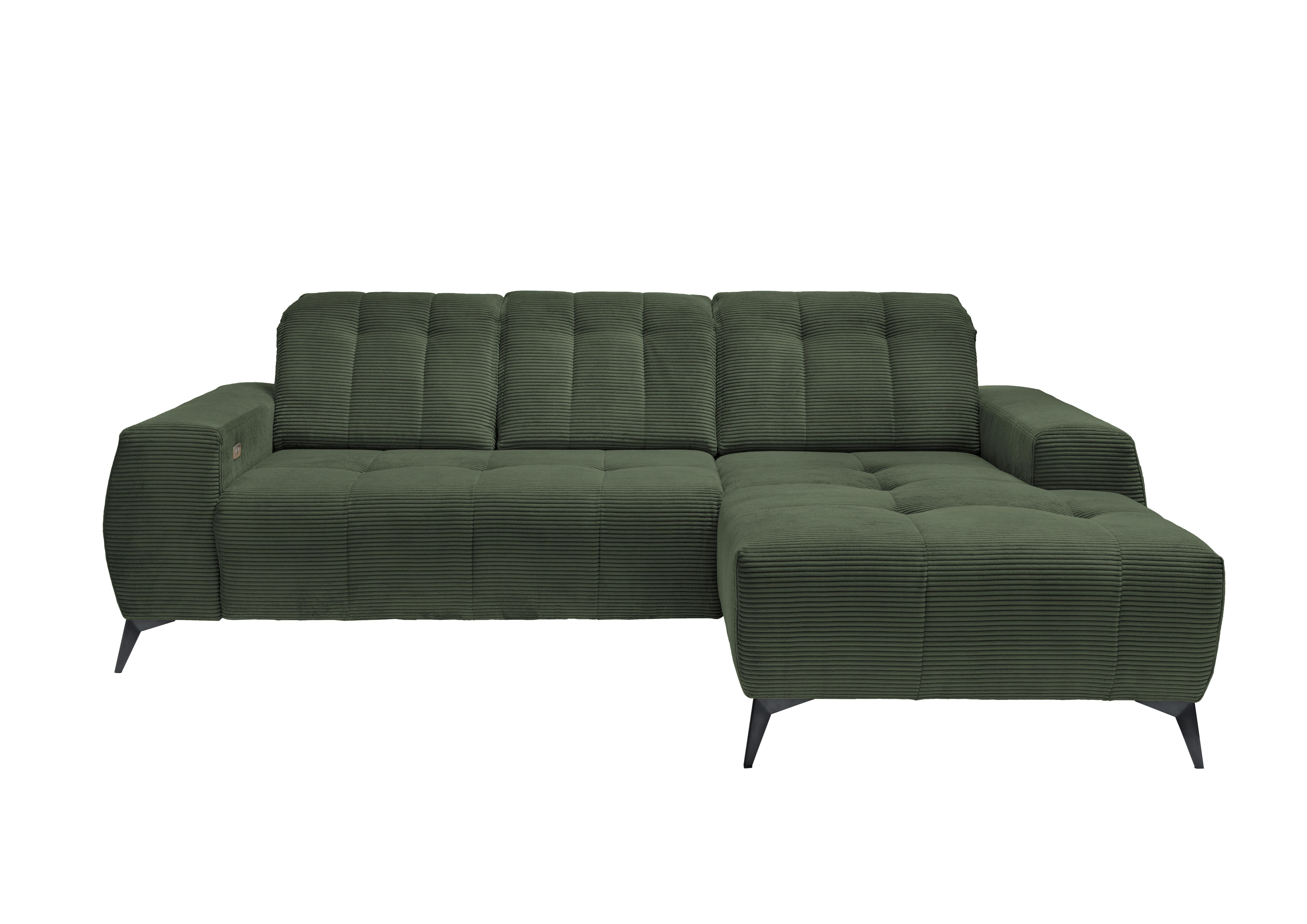 Ecksofa mit USB Anschluss Sano, Dunkelgrün,s: 258x180 cm - Dunkelgrün/Schwarz, MODERN, Textil (258/180cm) - Livetastic
