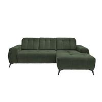 Ecksofa mit USB Anschluss Sano, Dunkelgrün,s: 258x180 cm - Dunkelgrün/Schwarz, MODERN, Textil (258/180cm) - Livetastic