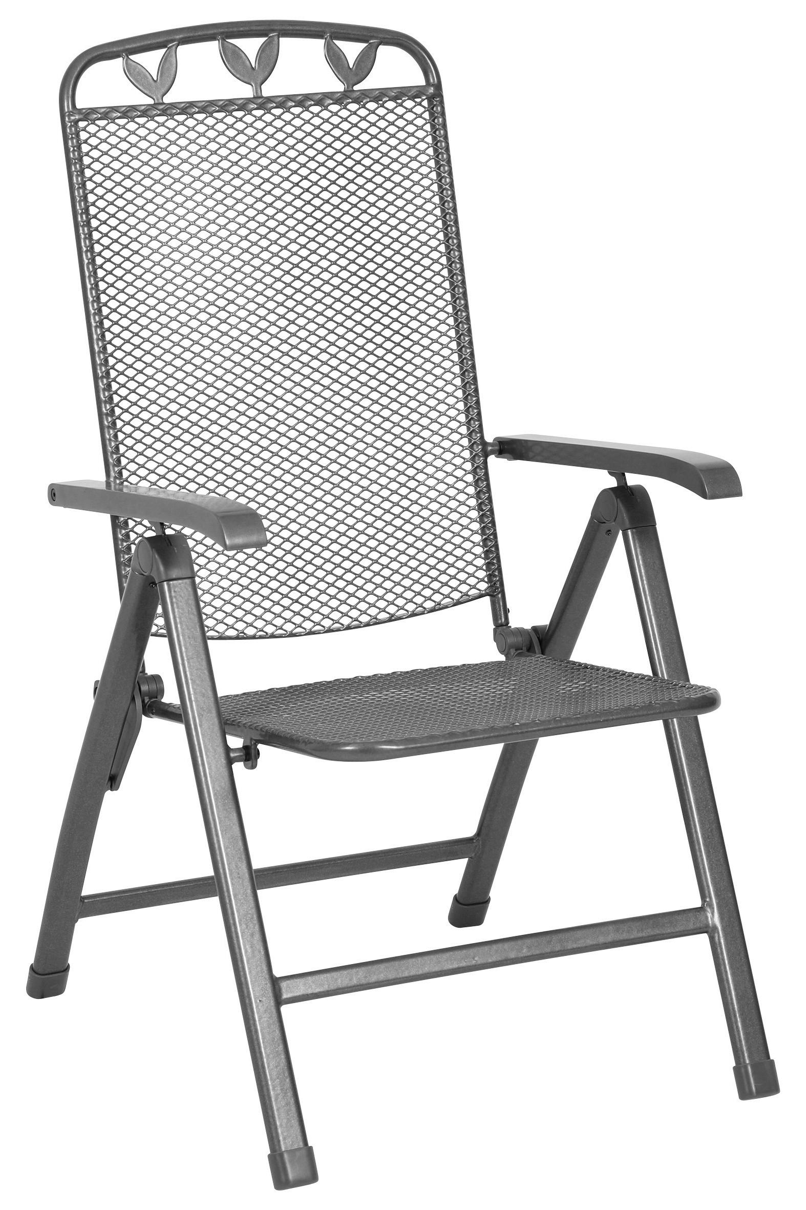 Gartensessel Klappbar Toulouse Metall - Grau, Basics, Metall (58/108/64cm) - Gardenson