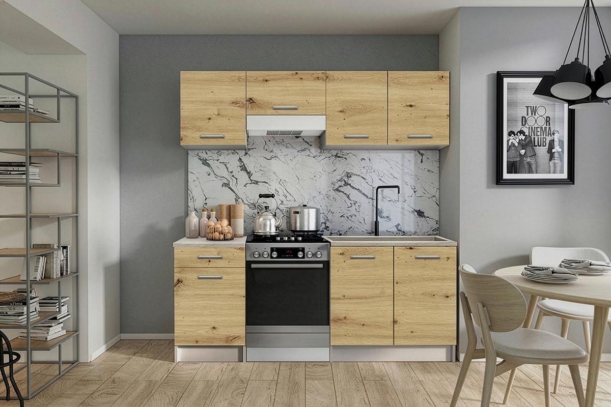 Konyhablokk Katrin  *TOP ÁR* - tölgyfa színű/fehér, Modern (170cm) - Best Price