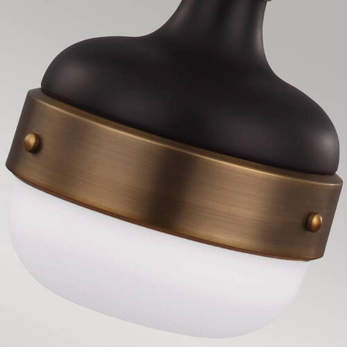 Hängeleuchte Fe-Cadence-1p-Mb - Messingfarben/Schwarz, KONVENTIONELL, Glas/Metall (20.3/43.2cm) - Elstead Lighting