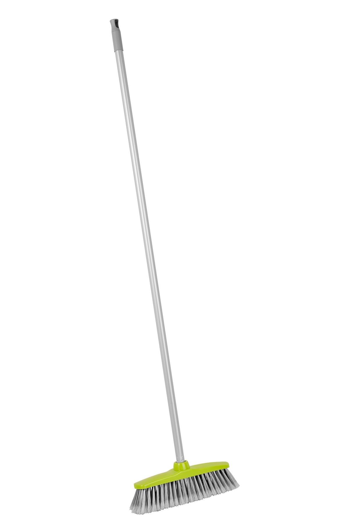 Besen mit Kunststoffstiel Petra B: 27 cm Kunststoff-Borsten - Lila/Limette, KONVENTIONELL, Kunststoff (125/27/5cm) - Homezone