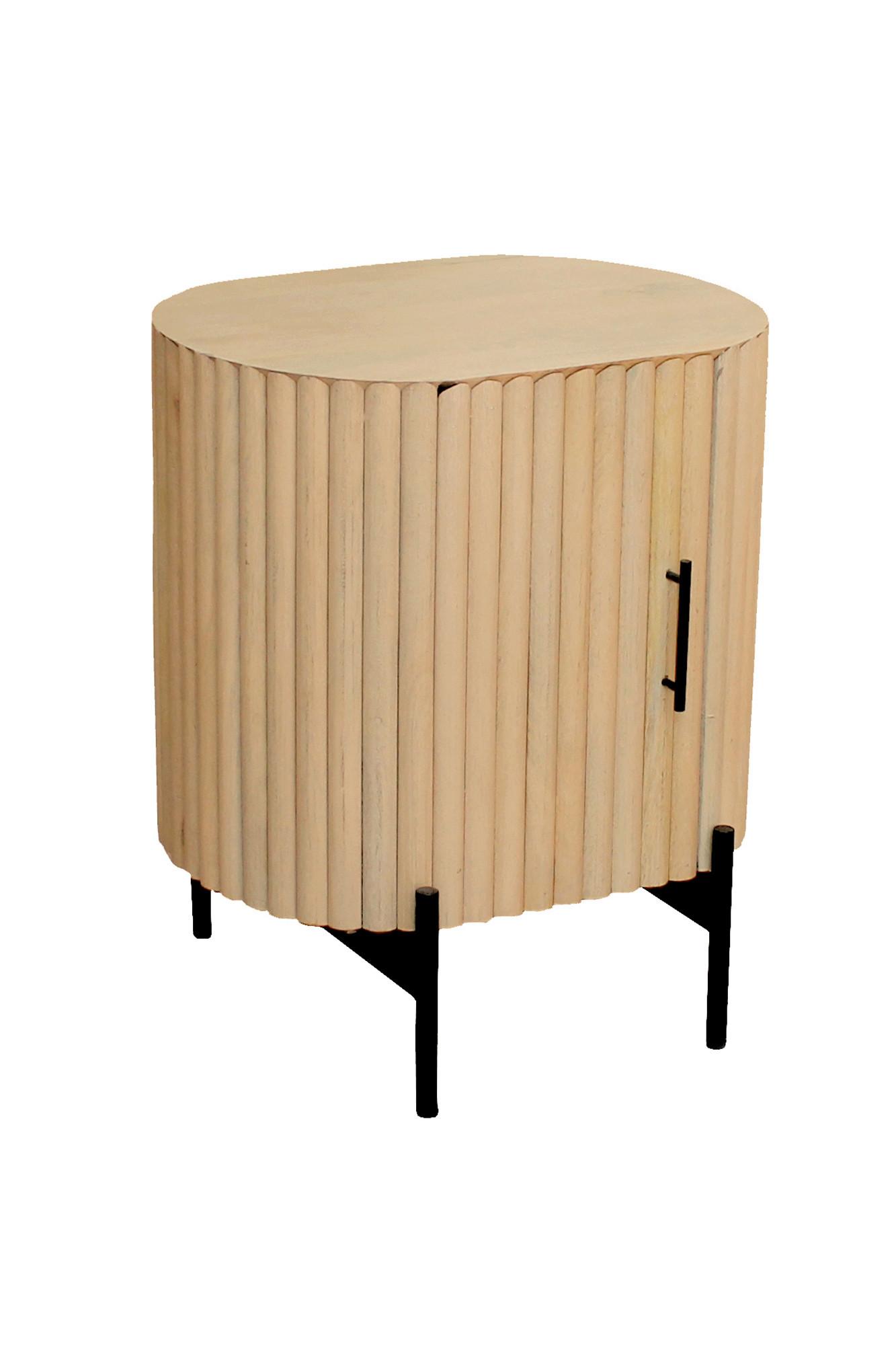 NACHTKÄSTCHEN Naturschwarz/Schwarz B: 50cm - Schwarz/Naturfarben, Basics, Holz/Metall (50/60/40cm) - Livetastic