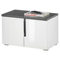 Schuhbank Boston BxHxT: 70x44x38 cm Weiß/Anthrazit - Weiß Hochglanz/Anthrazit, Design, Holzwerkstoff (70/44/38cm) - MID.YOU