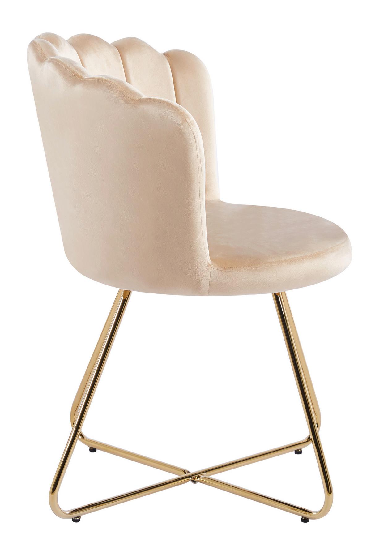 Stuhl-Set Beige B: 69,5 cm - Beige/Goldfarben, MODERN, Textil/Metall (69,5/85/66cm) - Livetastic