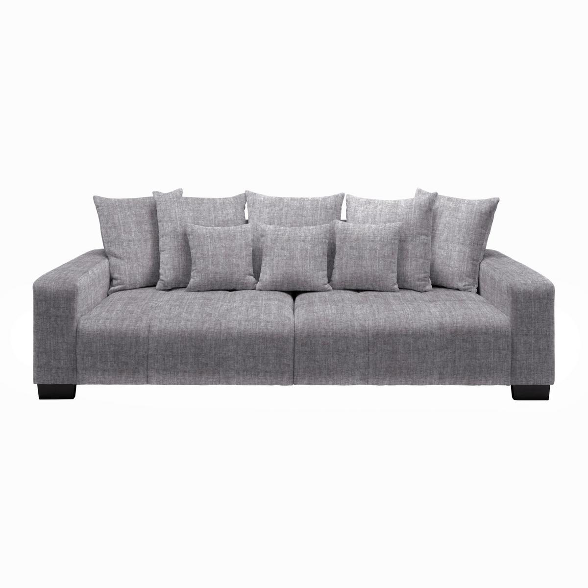 Velká pohovka MATTEO, stříbrná tkanina VOGUE - barvy stříbra/černá, Moderní, dřevo (246/93/124cm)