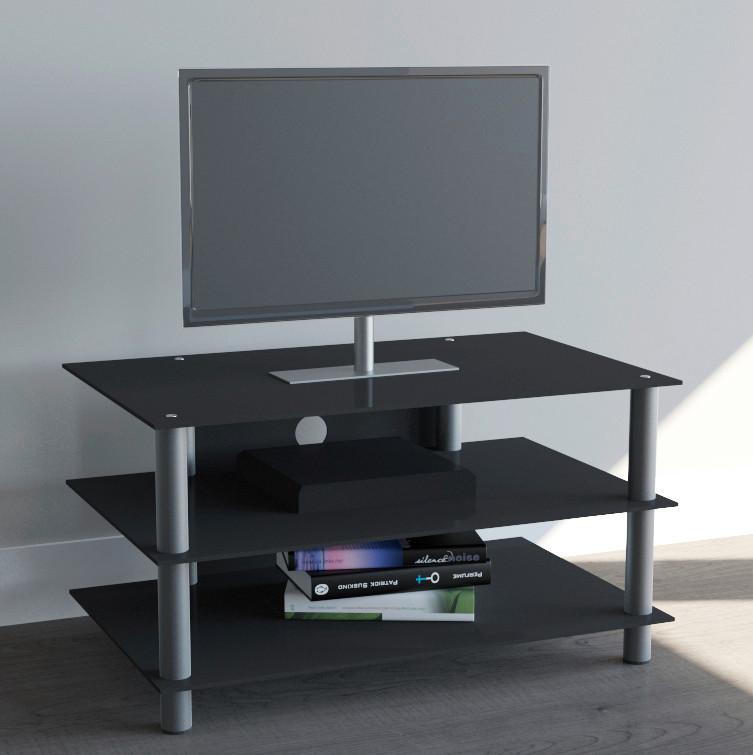 Phonotisch Netasa B: 95 Cm Schwarz/silberfarben - Silberfarben/Schwarz, KONVENTIONELL, Glas/Metall (95/45/42cm) - MID.YOU