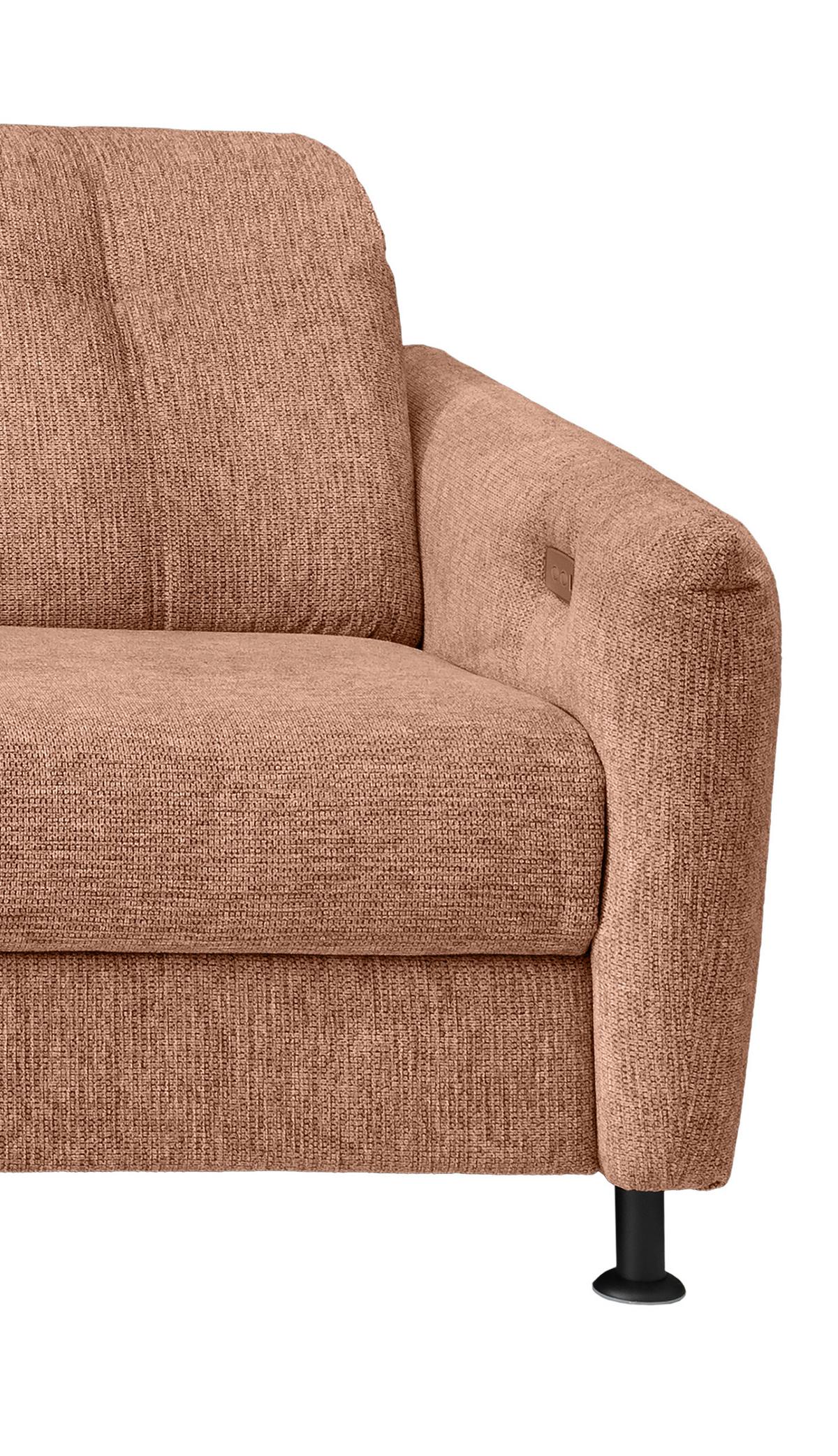 Ecksofa Minori Chenille Koralle, S: 198x270 cm - Koralle/Schwarz, MODERN, Textil (198/270cm) - Livetastic