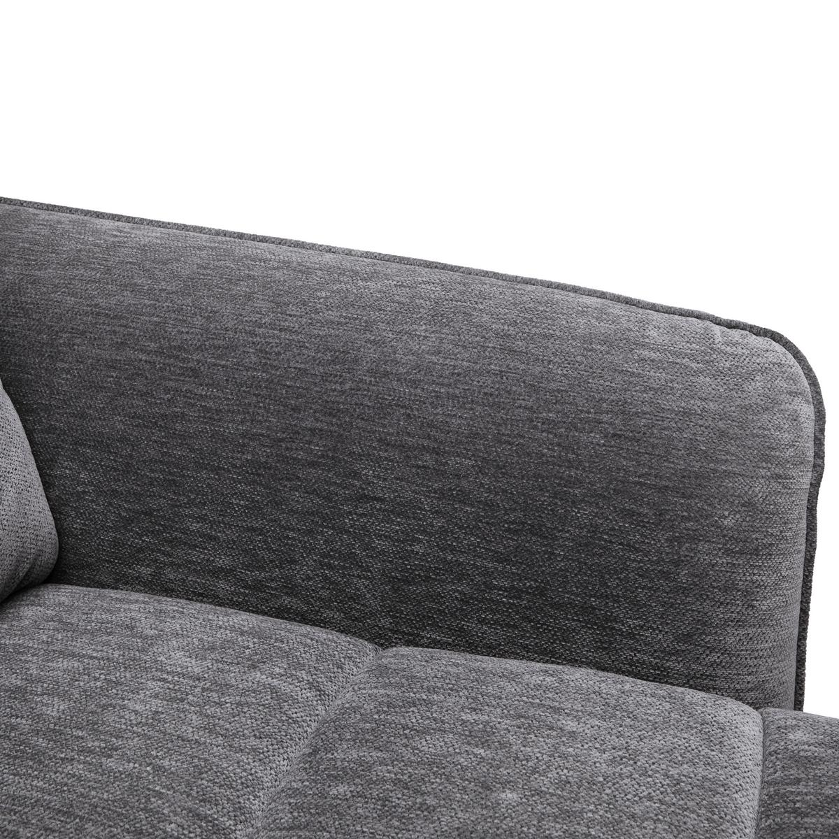 Rohová sedačka PISA, pravá, antracit.žinylka,s el.funkcí - barvy pinie/antracitová, Moderní, kov/dřevo (248/82-99/99-173cm) - Mömax