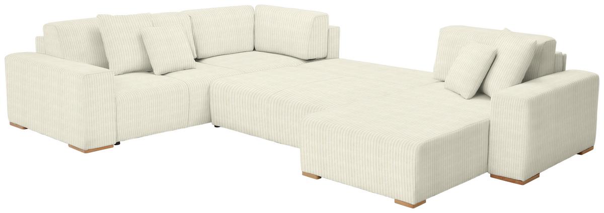 Wohnlandschaft Vouge Creme U: 283x371x208 cm - Buchefarben/Creme, KONVENTIONELL, Textil (283/371/208cm) - Livetastic