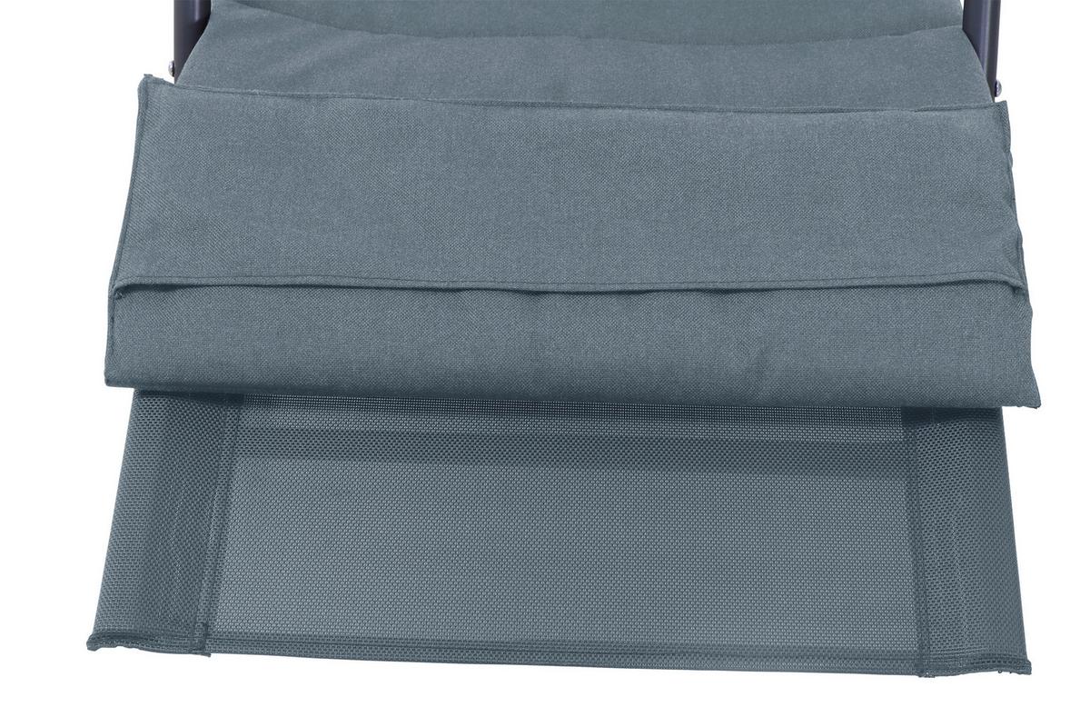 Schaukelliege Metall/Kunststoff/Textil - Blaugrau, KONVENTIONELL, Kunststoff/Textil (57/81/143cm) - Siena Garden