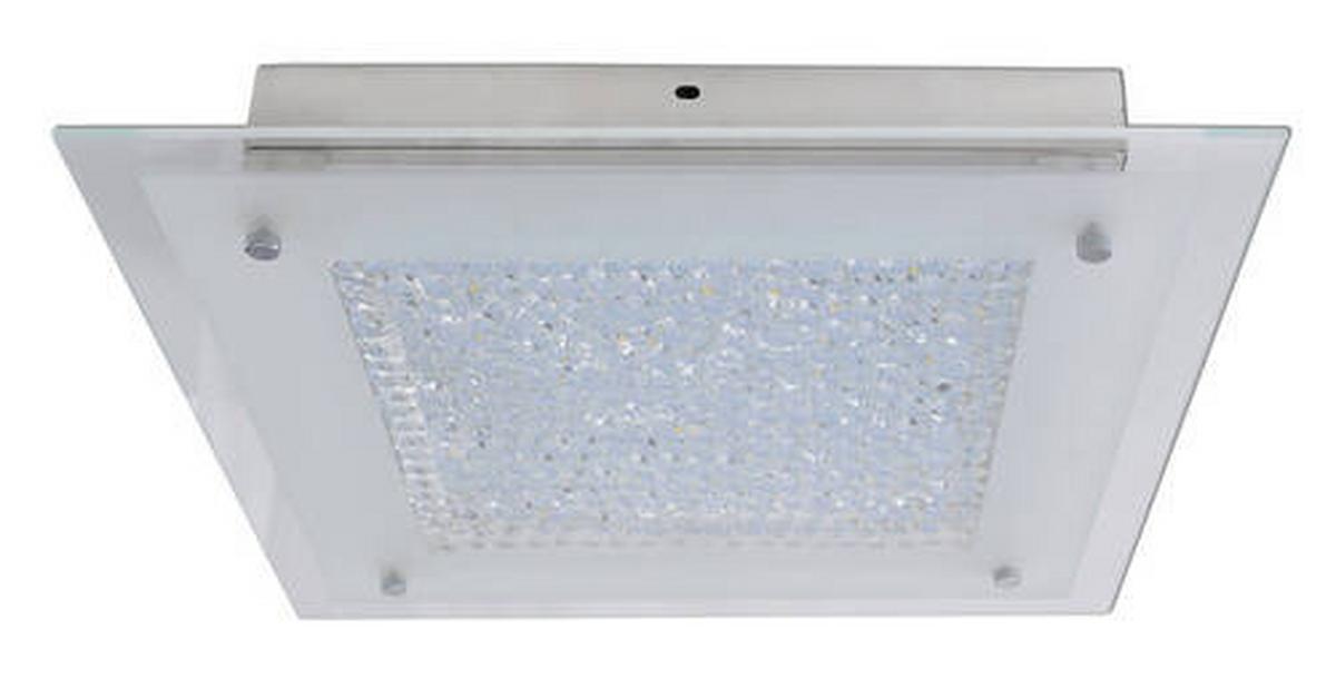 Led-deckenleuchte L: 36 Cm Quadratisch - Chromfarben, Basics, Glas/Metall (36cm) - Näve