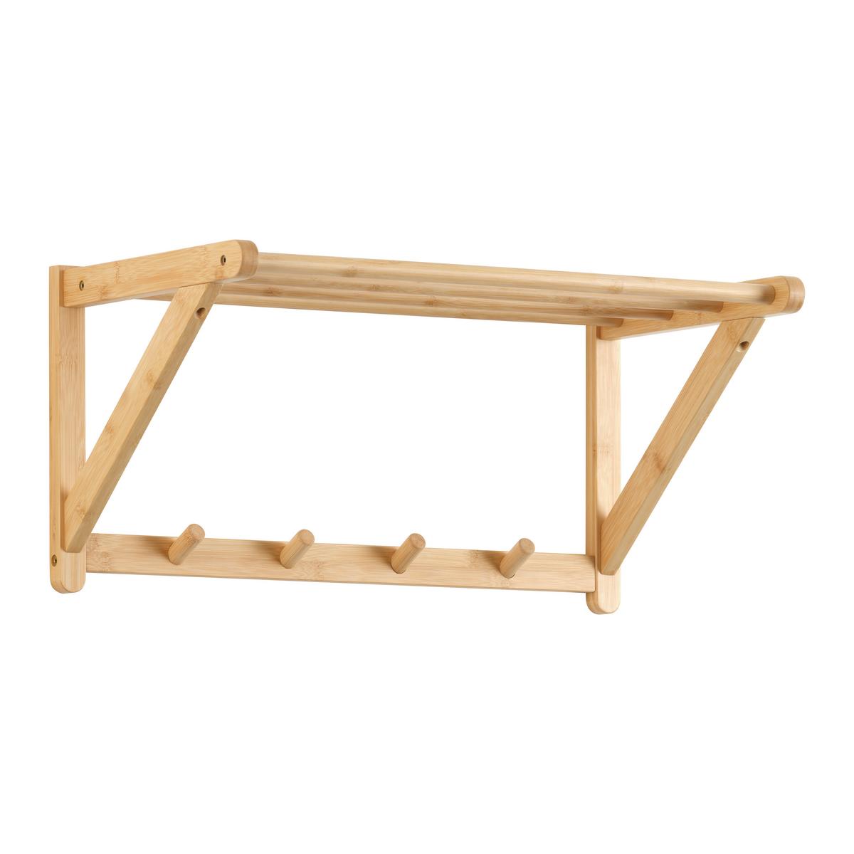 Nástenný vešiak BONNIE, bambus - prírodná farba, Konventionell, drevo (51/25/28cm) - Based