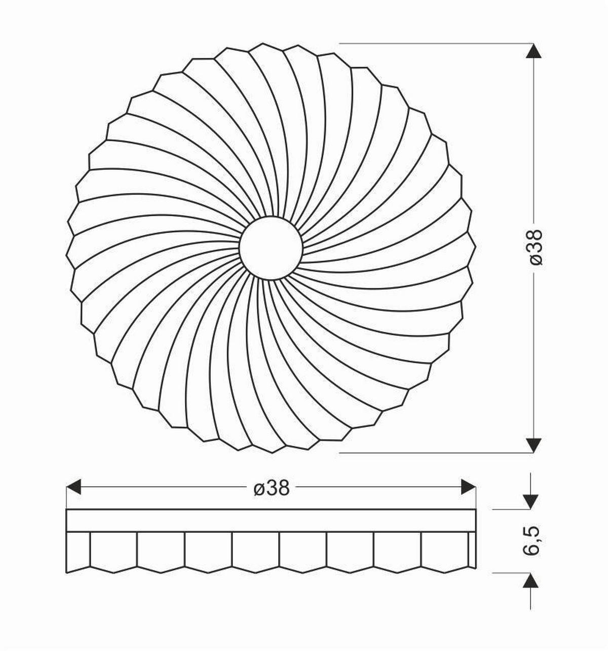 LED-Deckenleuchte 13-24961 Lemo - Eichefarben/Weiß, Natur, Kunststoff/Metall (38/38/6.5cm)