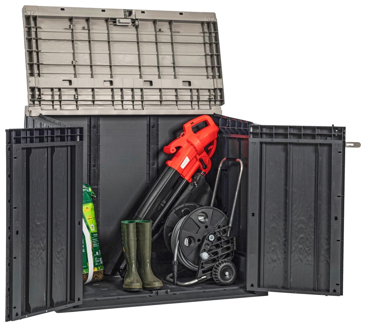 Geräteschrank Store Away Anthrazit/Hellgrau versperrbar - Anthrazit/Hellgrau, Basics, Kunststoff (129,5/111/74,5cm)
