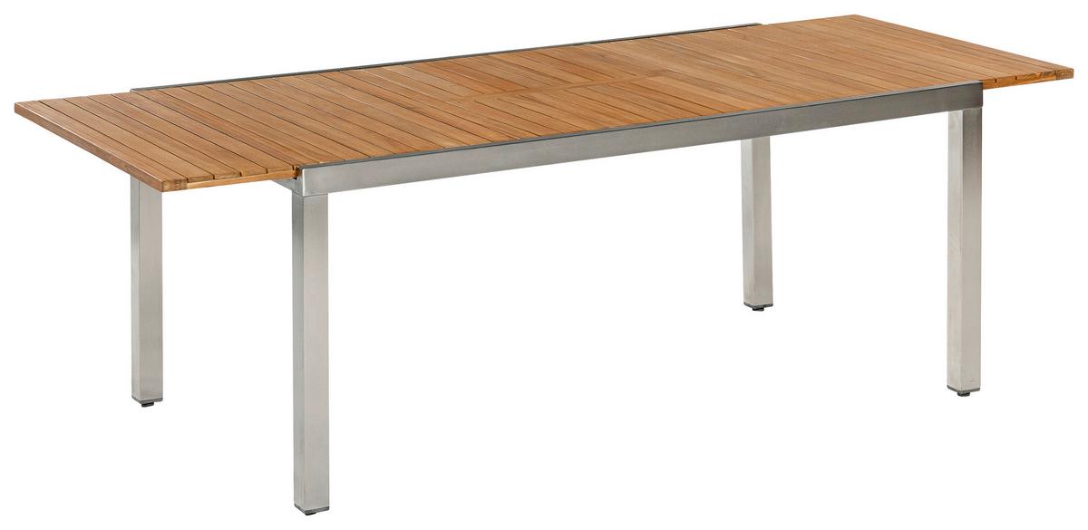 Gartenset Keros - Silberfarben/Naturfarben, MODERN, Holz/Metall - Gardenson