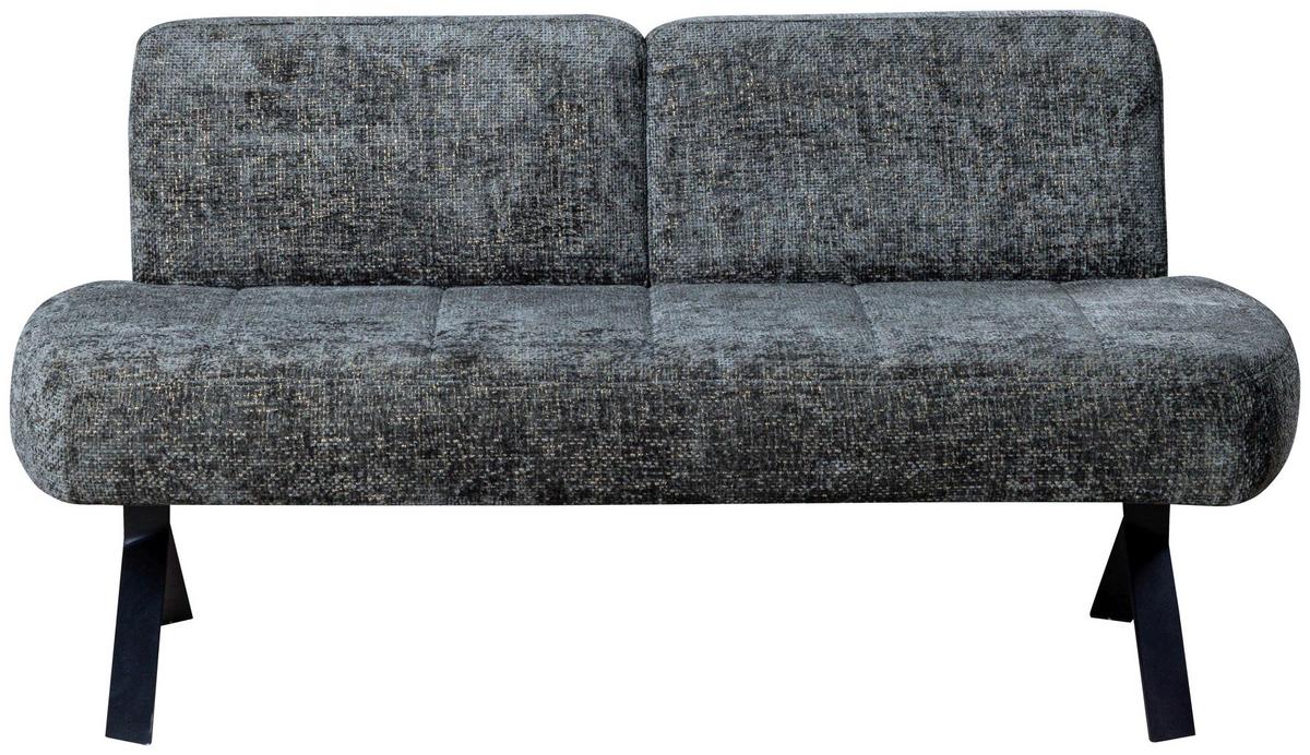 Sitzbank Grün Mit Metallbeinen Ulmo B: 162 Cm - Schwarz/Grün, MODERN, Textil/Metall (162/83/71cm)