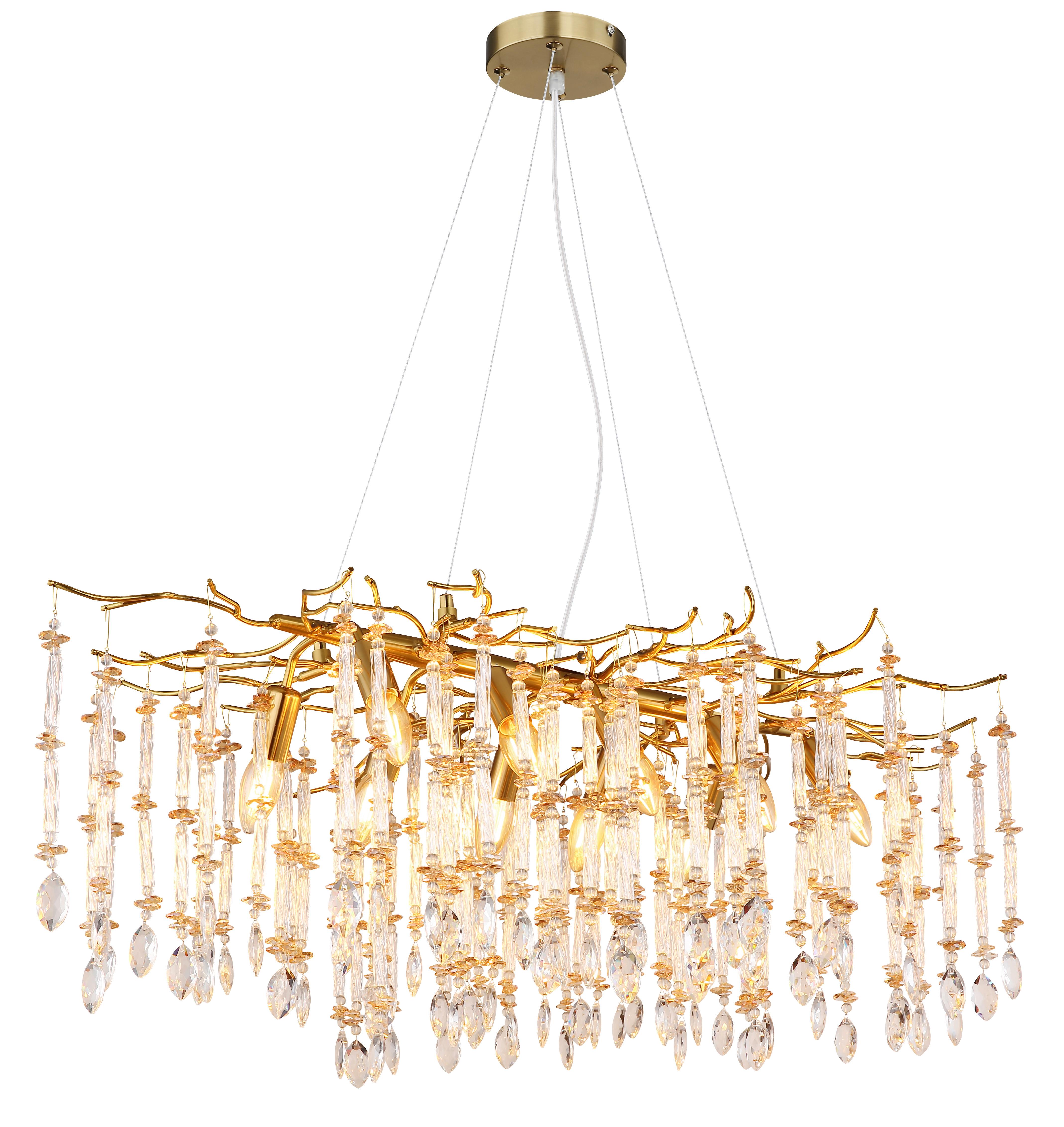 Hängeleuchte Gloria Kristalglas, 100x60x120 cm - Klar/Transparent, Design, Glas/Kunststoff (100/60/120cm) - Globo