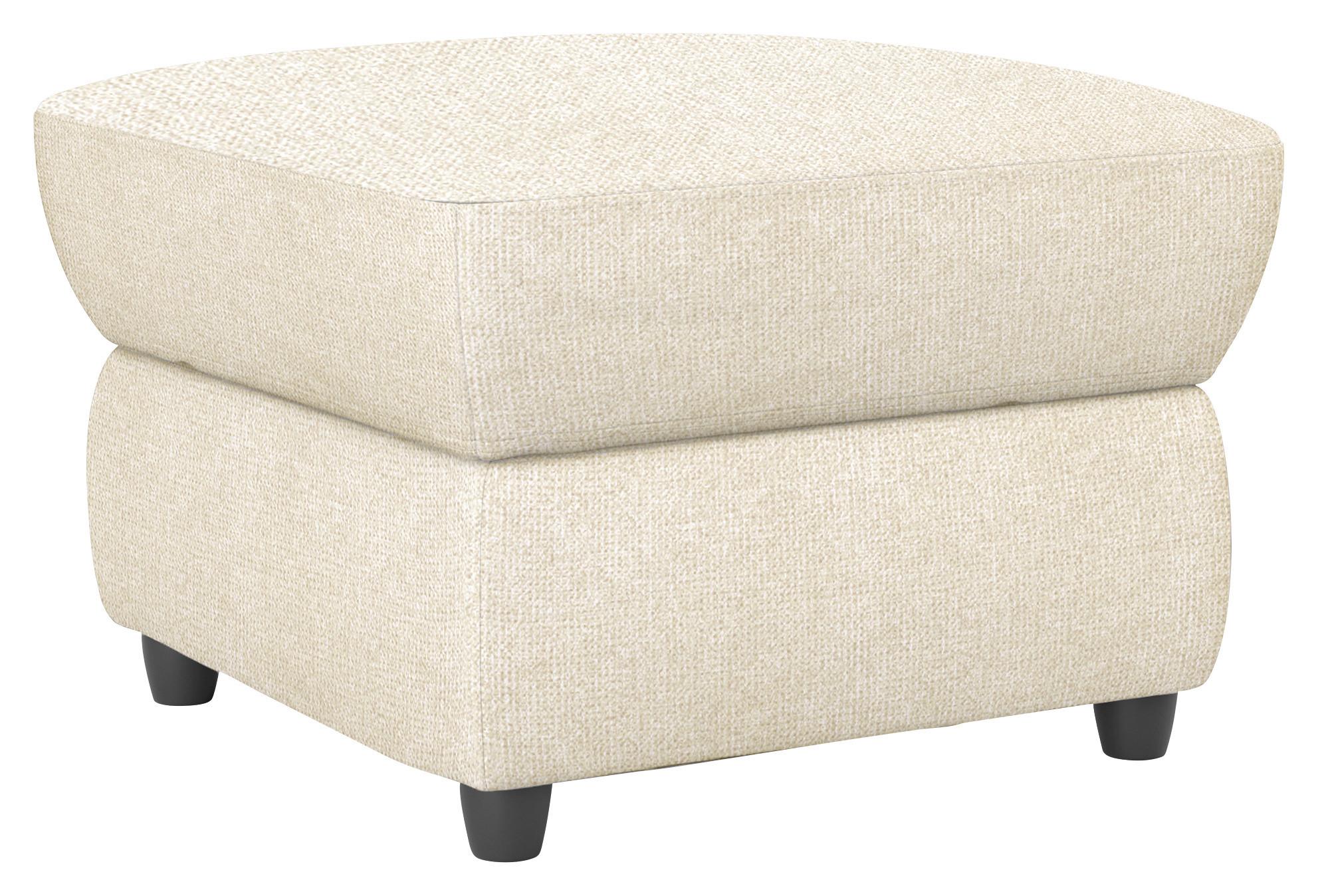 Polsterhocker Boston Creme Chenille - Creme/Schwarz, KONVENTIONELL, Textil (68/45/68cm) - Livetastic