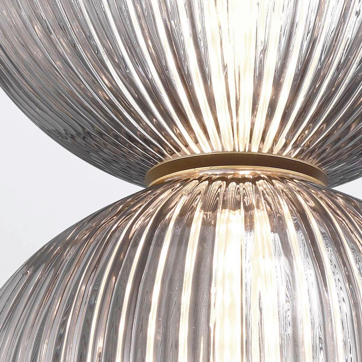 Függeszték Qn-Palmas-2mp-Bg - aranyszínű, Design, üveg/fém (15,2/40cm) - Elstead Lighting