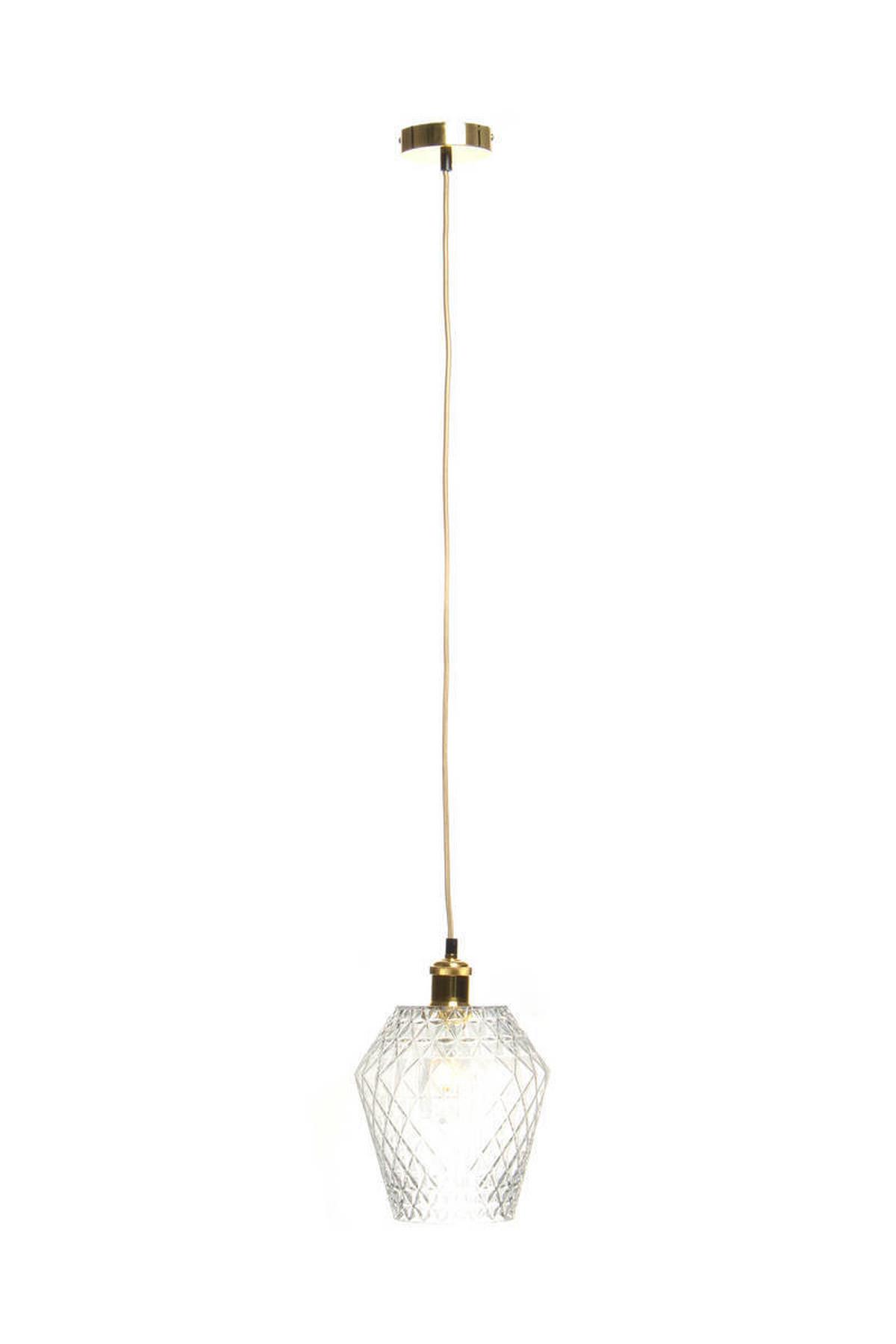 Hängeleuchte Lumi H: 27 Cm 1-Flammig - Klar/Goldfarben, Trend, Glas (20/27/20cm) - Kayoom