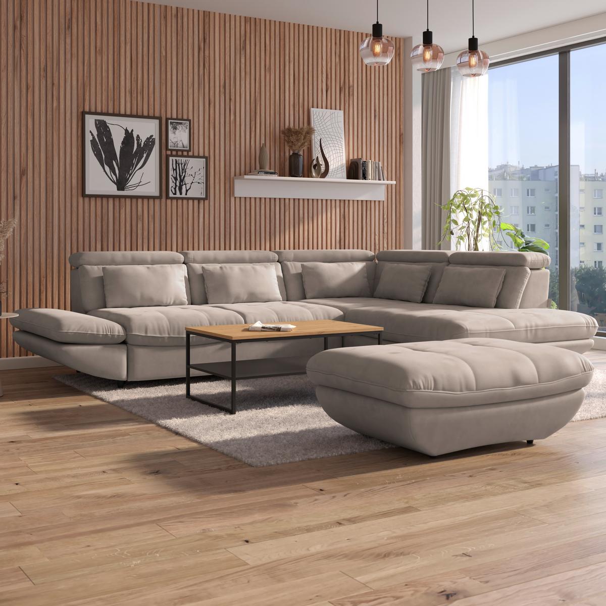 Hocker Park - Beige/Schwarz, MODERN, Textil (107/75cm) - Luca Bessoni
