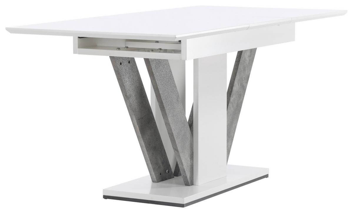 Esstisch Disa - Weiß/Grau, Design, Holz/Holzwerkstoff (120/80/76cm) - Livetastic