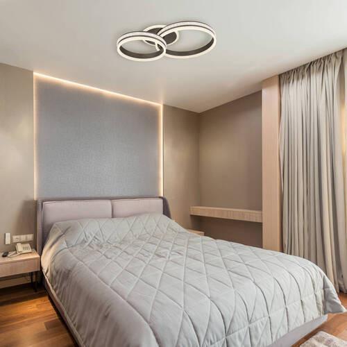 LED-Deckenleuchte 67314-50 - Klar/Titanfarben, Design, Kunststoff/Metall (65/40/14cm) - Globo