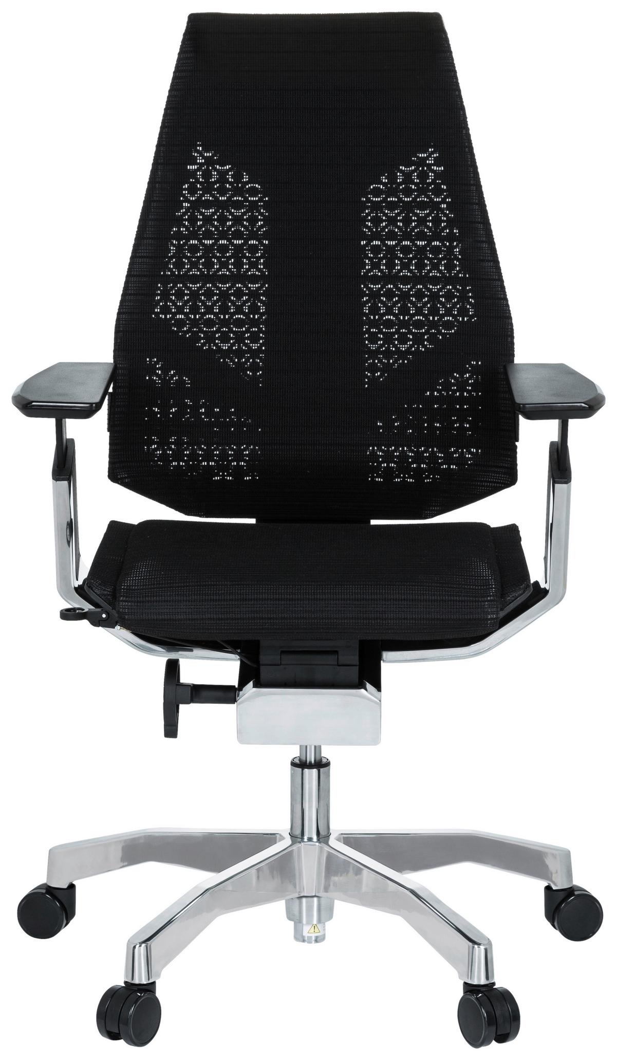 Drehstuhl Genidia Schwarz - Schwarz/Alufarben, MODERN, Kunststoff/Textil (57/107/46cm) - MID.YOU